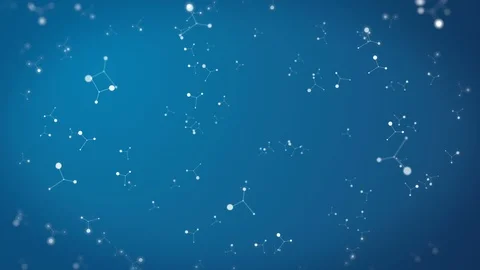 4K Abstract Blue Background Motion Animation with Atomic Design Stock Footage 91249093