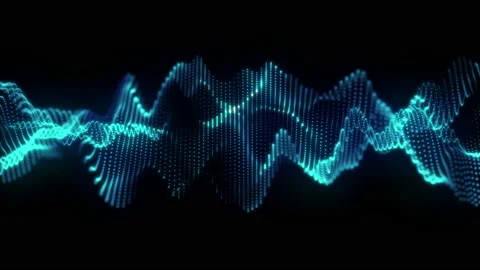4K Abstract blue cg motion waving dots texture Stock Footage 112365961