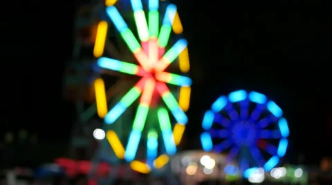 4K : Abstract bokeh Ferris wheel, defocused shot of Ferris wheel background, 스톡 동영상 59790366
