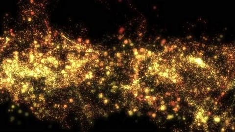 4K Abstract celebration background shining gold particles fluid flow fluctuating Stock-Footage 154687771