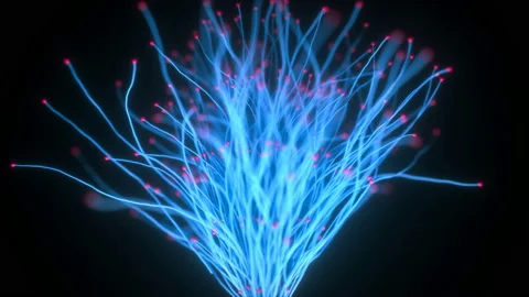 4K. Abstract christmas blue background. Optics fiber Video stock 112255100
