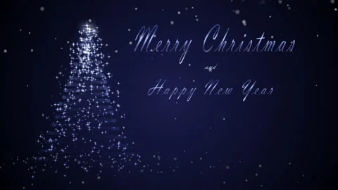 4k Abstract Christmas Tree With Merry Christmas and Happy New Year Wishes Stock Footage 161590307