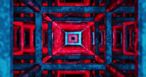 4k abstract color lighted tunnel motion loop animated background Stock Footage 134462252