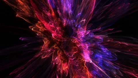 4K Abstract colorful background. Explosion effect. Neon light: Red, violet Stock Footage 139598420