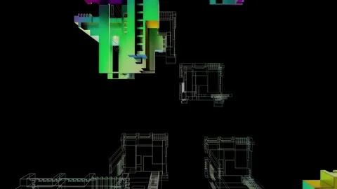 4k Abstract Construction Technology Grid Background 3D Motion Graphics Stock Footage 297287317