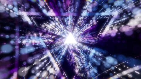4K Abstract creative vj audio background. Hyper jump into another galaxy. fast Illustrazione stock
