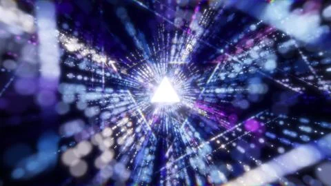 4K Abstract creative vj audio background. Hyper jump into another galaxy. fast Illustrazione stock