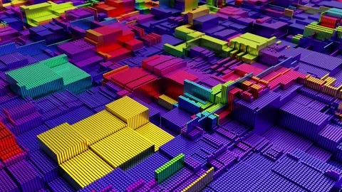 4K Abstract Cubic Technology Background. | Stock Video | Pond5
