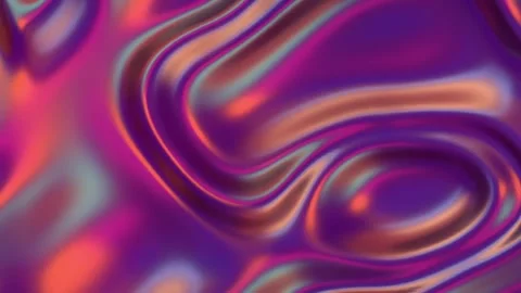 4K Abstract Digital Artwork Iridescent Holographic Waves Gradient Stock-Footage 334445203