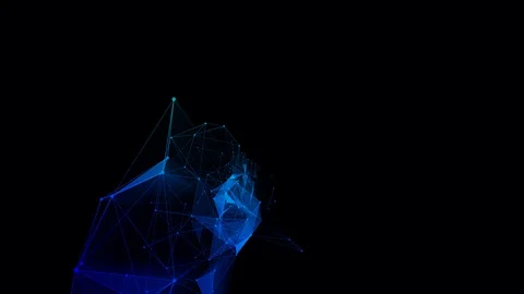 4k abstract Digital background with graph made of nodes shaped bitcoin symbol. Stock Footage 129792794