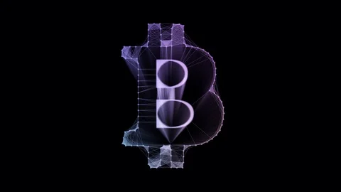 4k abstract Digital background with graph made of nodes shaped bitcoin symbol. Stock Footage 129792865