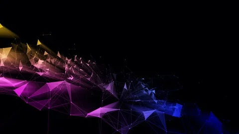 4k abstract Digital background with graph made of nodes shaped blockchain text. Stock Footage 129792866