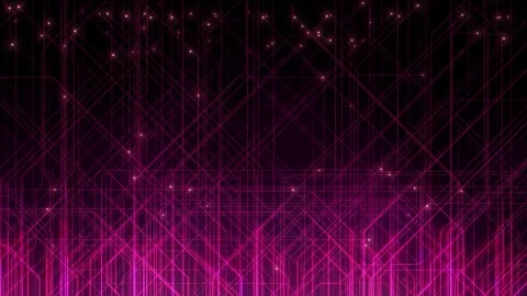 4K Abstract Digital Circuit Board Orange Neon Lines Loop Stock Footage 339267279