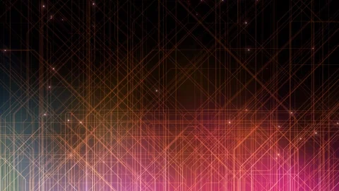 4K Abstract Digital Circuit Board Red Neon Lines Loop Stock Footage 339267280