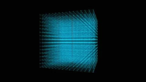4K abstract digital data grid,tech Binary code,cube box,computing progress. Stock Footage 134666548