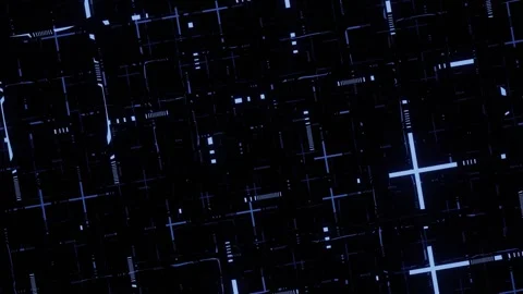 4K Abstract Digital Grid Network Flowing Blue White Lights Futuristic Data .. Stock Footage 347201090