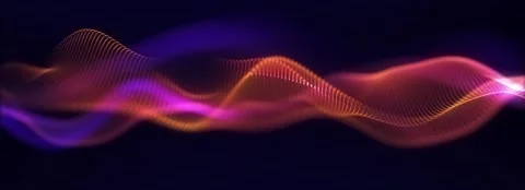 4K Abstract Digital Waveform Illustration Orange Pink Purple Gradient Video stock 330479053