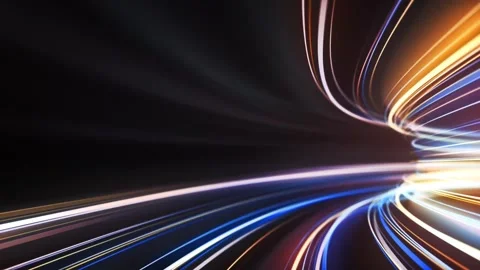 4K Abstract Dynamic Light Streaks in Motion with High Speed Rendering Stock Footage 327409611