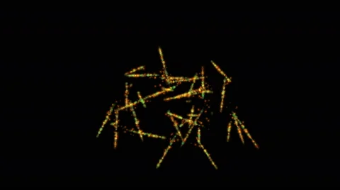 4k Abstract explosion fire fireworks spark particle,plankton worms microbe line Video stock 52914484