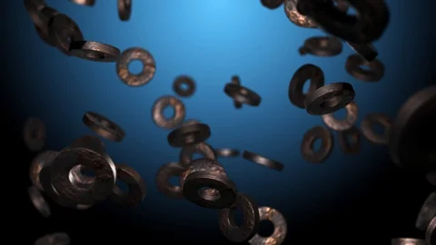 4K abstract falling objects. Beautiful motion graphics background. Video stock 129977344