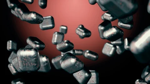 4K abstract falling objects. Beautiful motion graphics background. Video stock 129978020