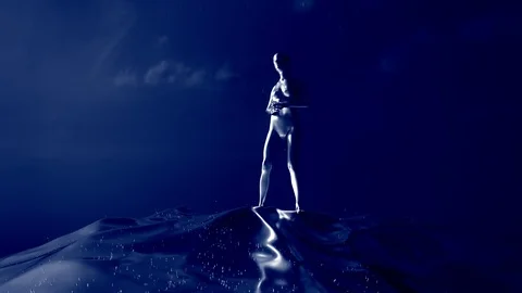 4K Abstract Female Form Dancing in the Rain. Stock Footage 105416692