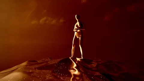 4K Abstract Female Form Dancing in the Rain. Stock Footage 105416710