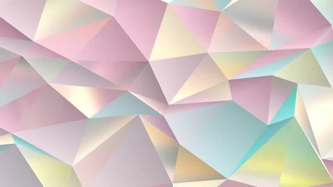 4K Abstract festive low polygonal pink crystal surface. Multicolored reflections Video stock 116423457