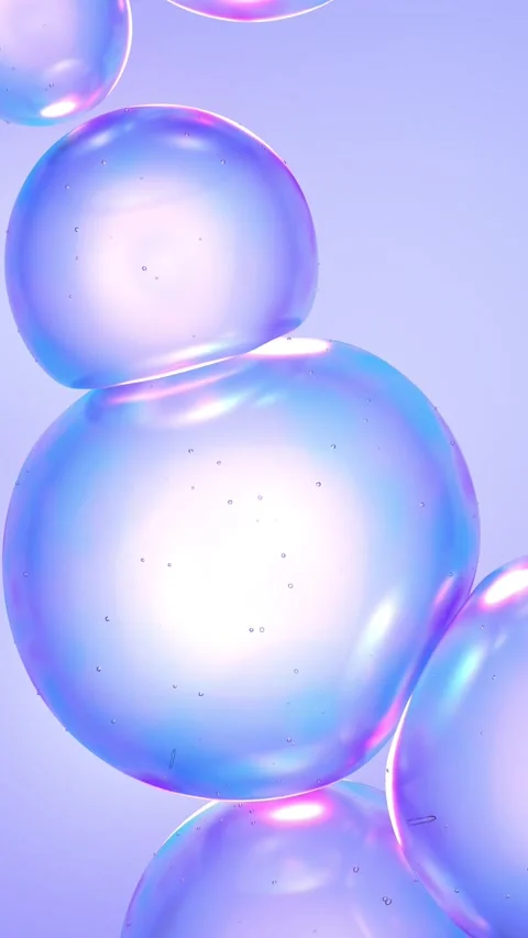 4K abstract fluid bubbles shapes animation. Transparent glossy spheres, oil.. Video stock 317645219