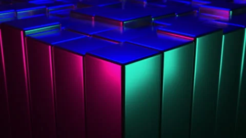 4K Abstract futuristic motion background. Chaotic moving of metal Stock Footage 149705292