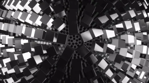 4K abstract geometric chrome background - looking down Stock Footage 70184309
