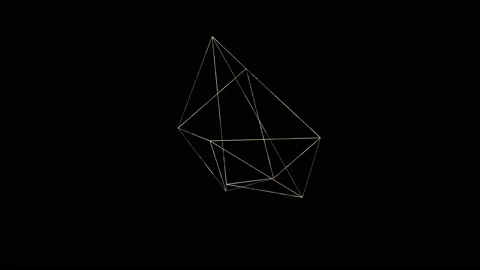4k Abstract geometric element. Lowpoly structure. Metal lines Stock Footage 139600988