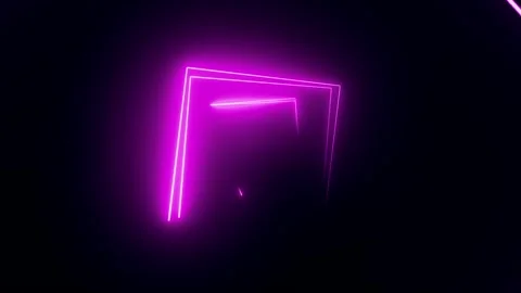 4K Abstract geometric neon background. Purple Neon square lights background. Stock Footage 313077159