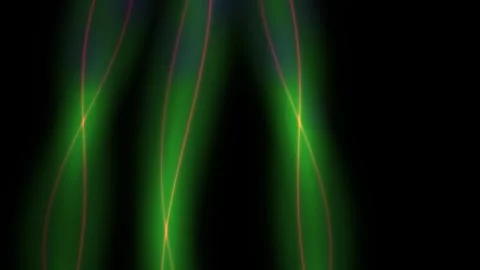 4K Abstract Glowing Green Neon Light Waves Moving Oscillating Video stock 339267308