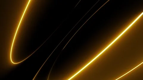 4K Abstract Golden Light Trails And Glowing Curves On Dark Background Stock-Footage 334446014