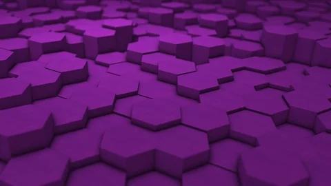 4K Abstract hexagon geometric surface, purple minimal texture, random Stock Footage 120012307