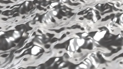 4k Abstract Hi-Tech Chrome Silver Wave Background Seamless Loop Stock Footage 323847821