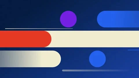 4K Abstract Illustration Gradient Geometric Bars Purple Circle on Blue Stock Footage 330479087