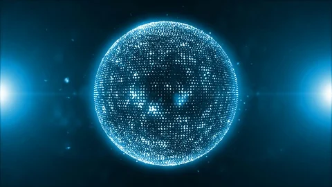 4k Abstract Light Sphere Glowing Background Stock Footage 98625247
