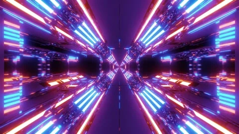 4k abstract light trails motion background with vibrant purple and blue glow 스톡 동영상 303135857