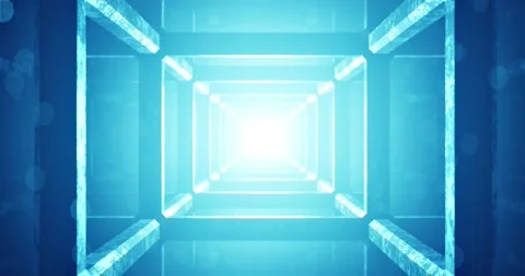 4k abstract lighted tunnel motion loop animated background Video stock 134462256