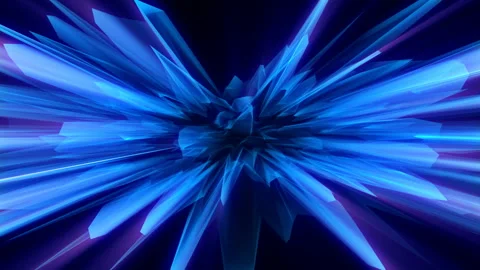 4K Abstract lights backgroud. Animation of glowing neon shapes. Stock Footage 129258380
