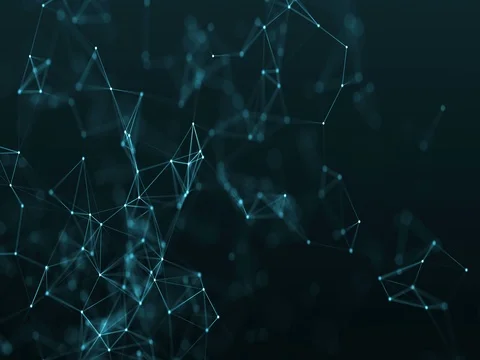 4k abstract loop color geometrical background with lines and dots Stock Footage 71358449