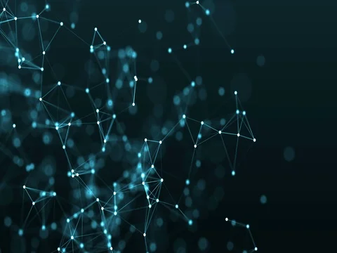 4k abstract loop color geometrical background with lines and dots Stock Footage 71359144