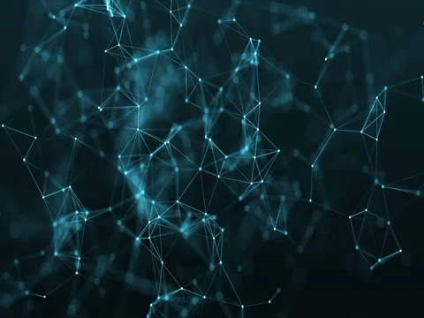 4k abstract loop color geometrical background with lines and dots Stock Footage 71360002