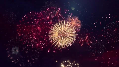 4K Abstract Loop seamless of real Fireworks Show Explosion Background. Stock Footage 150926532