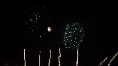 4K Abstract Loop seamless of real Fireworks Show Explosion Background. Real Video stock 161967622