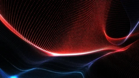 4K Abstract loopable blue and red cg motion waving dots texture Stock Footage 116422036