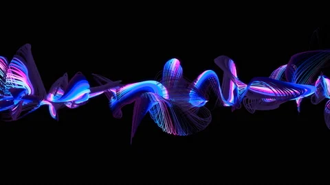 4K. Abstract loopable blue and violet wavy motion background. Video stock 124298434