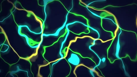 4K. Abstract loopable blue, yellow and green wavy motion background Stock Footage 172585885